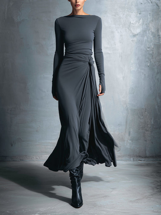 Itziar - Vestido Elegante con Nudo Lateral