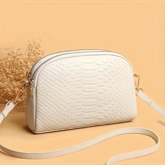 Elegancia pura de Vivienne | Bolso bandolera con relieve de cocodrilo