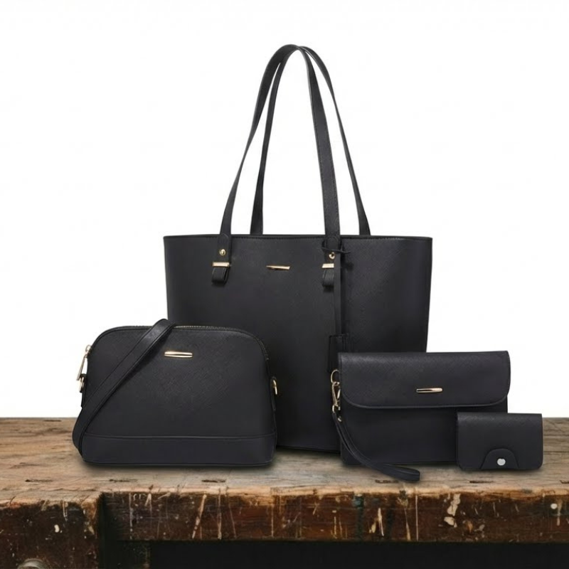 Juego de 4 bolsos modernos de cuero