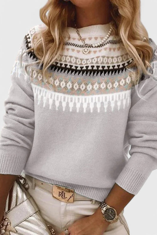 Gemma Jersey de Cuello Redondo Texturizado