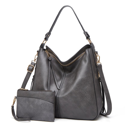Bolso de mano de cuero de lujo antirrobo tipo hobo + Cartera pequeña GRATIS