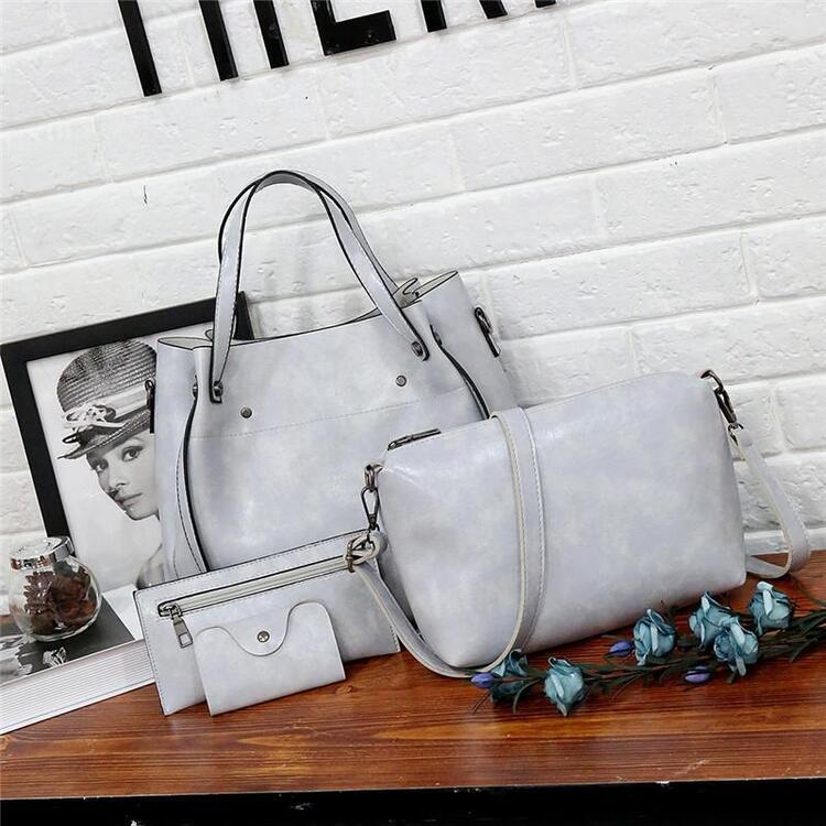 Riley - Conjunto de 4 bolsos vintage de cuero suave