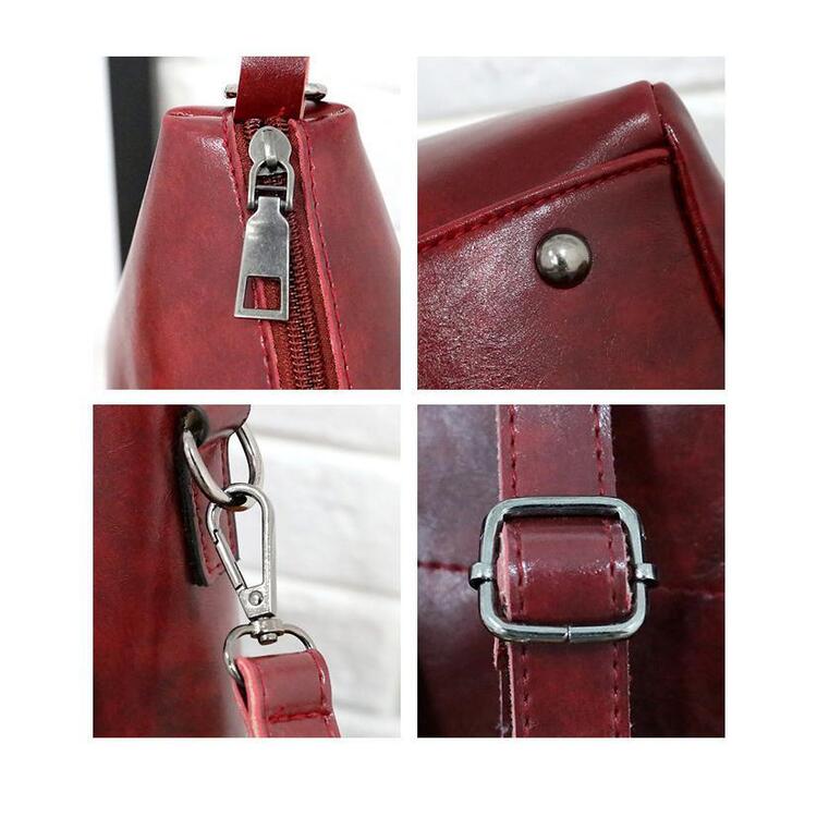 Riley - Conjunto de 4 bolsos vintage de cuero suave