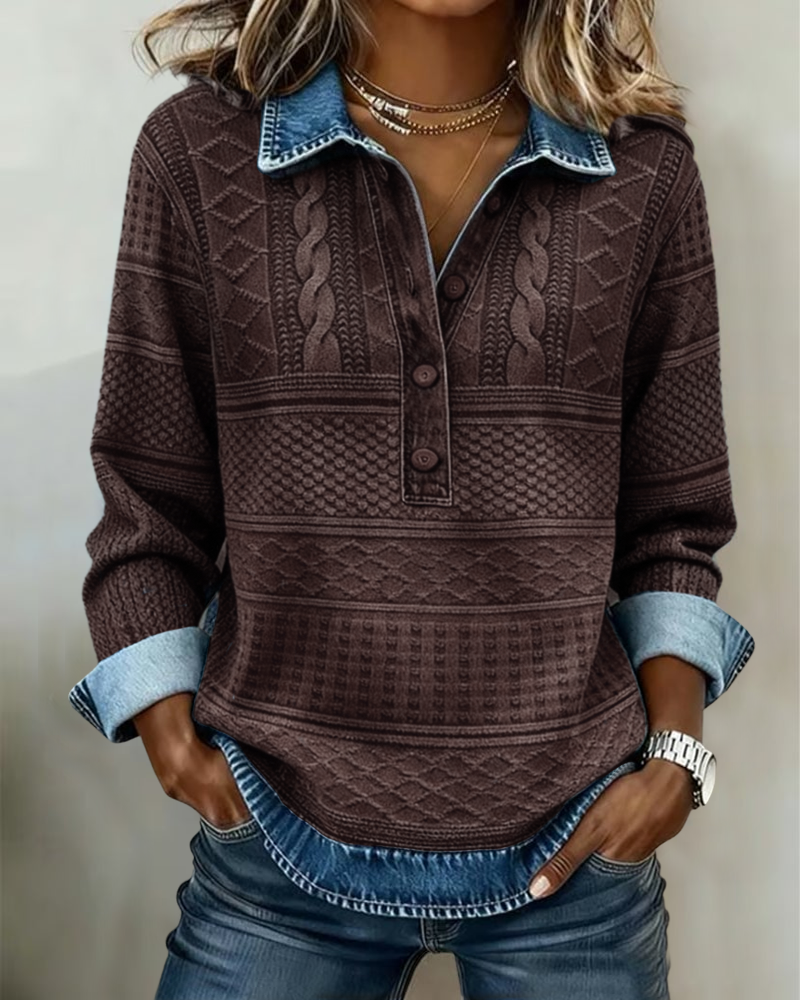 Dolores | Sudadera Moderna con Medio Botón y Cuello