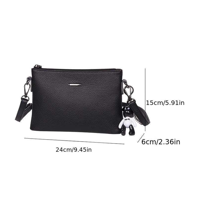 El elegante bolso bandolera de piel minimalista de Elena