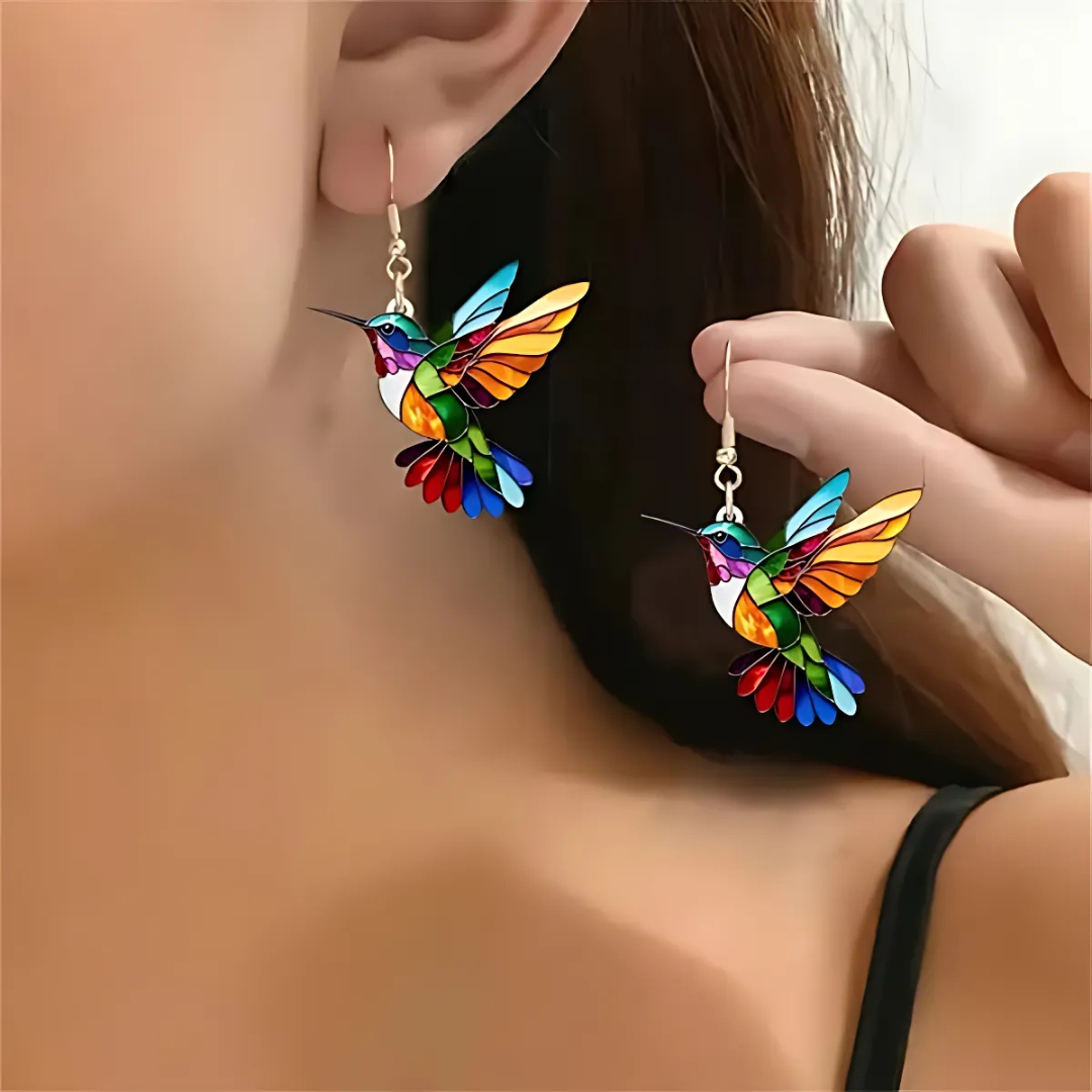 Collar de Colibrí con Aretes de Regalo