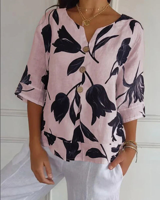Eliana | Blusa informal con estampado de flores