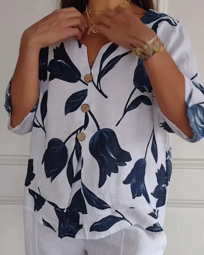 Eliana | Blusa informal con estampado de flores