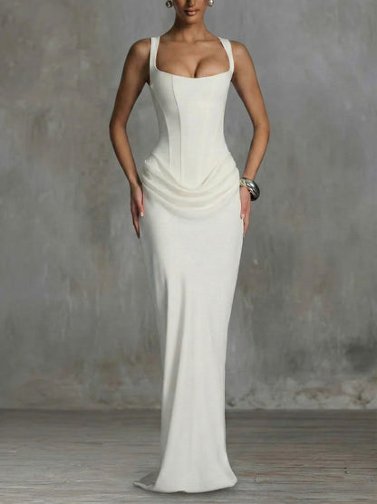 Leonor - Vestido maxi de escote cuadrado