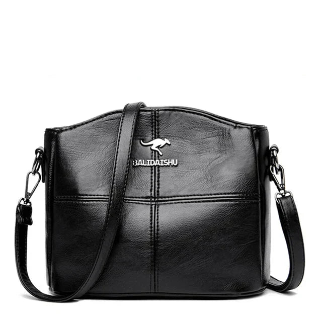 Elegante bolso tote y bandolera de piel bordada para mujer