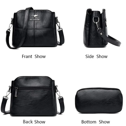 Elegante bolso tote y bandolera de piel bordada para mujer