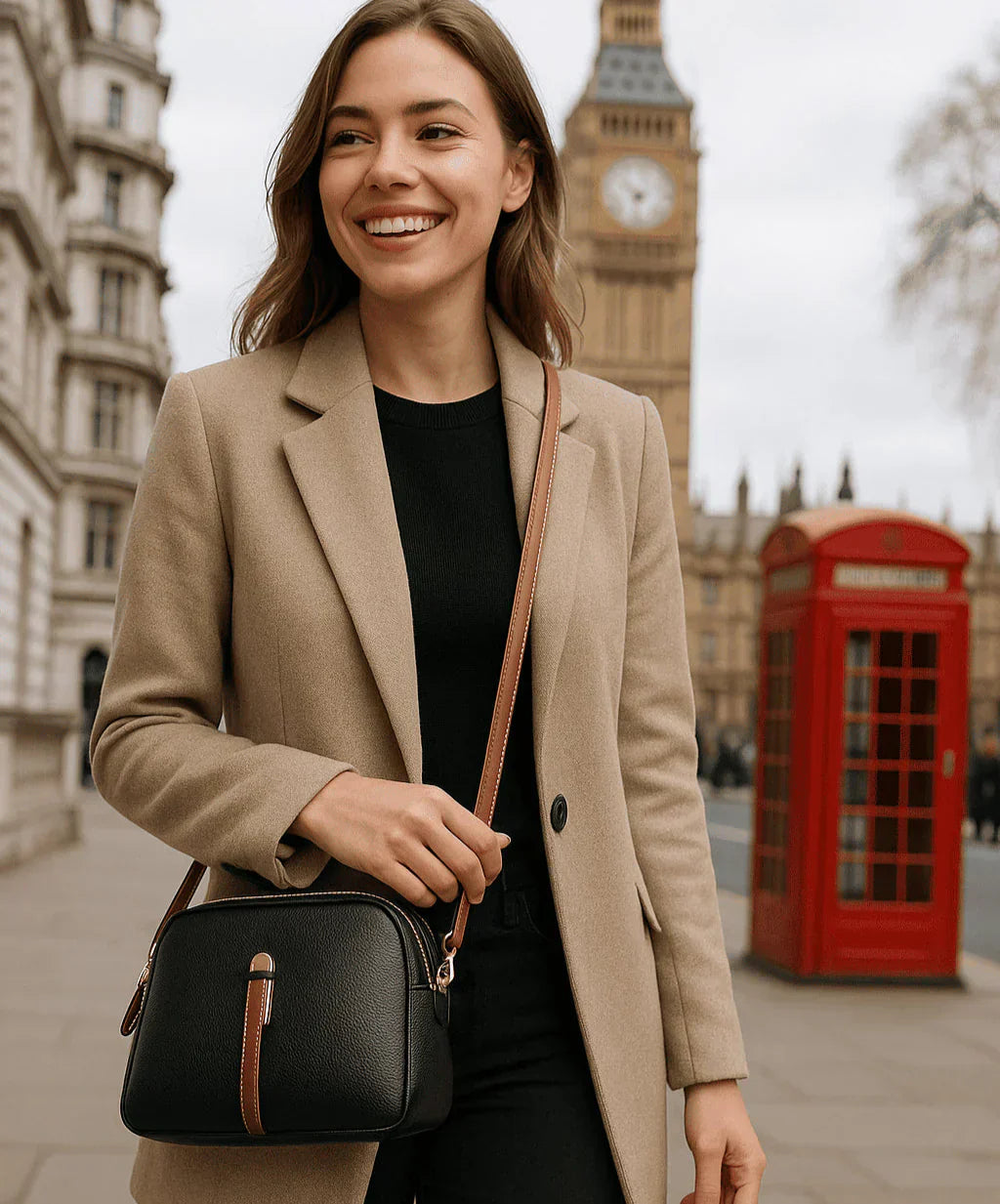 Bolso de hombro de cuero de lujo para mujer