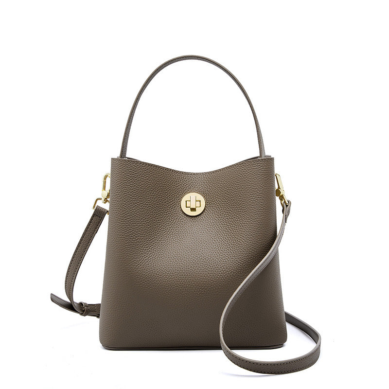 Bolso bandolera minimalista de piel de vaca suave para mujer