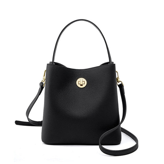Bolso bandolera minimalista de piel de vaca suave para mujer