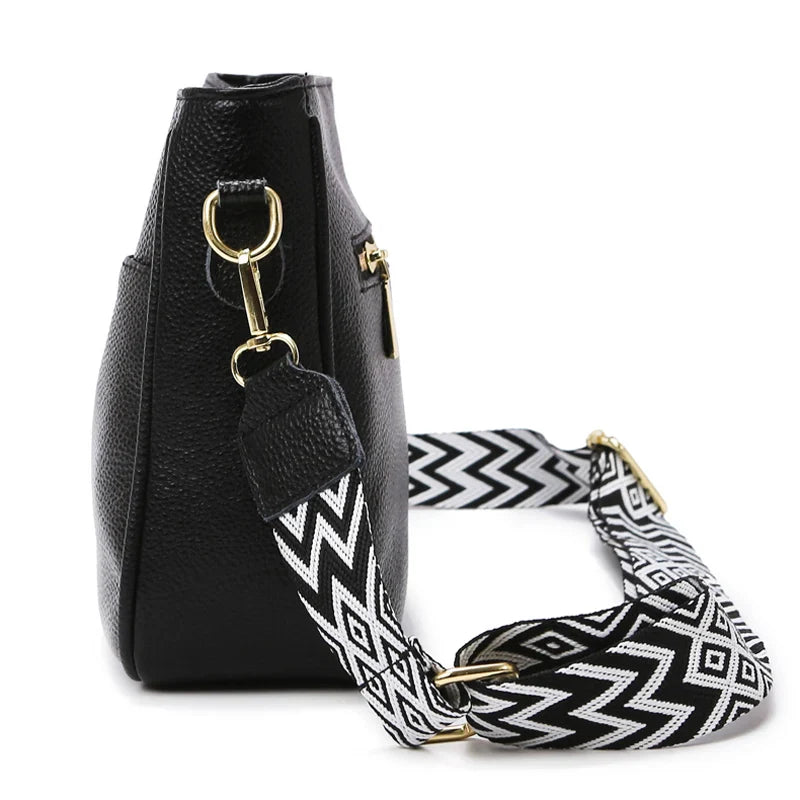 Bolso de hombro de piel de vaca diseño de lujo