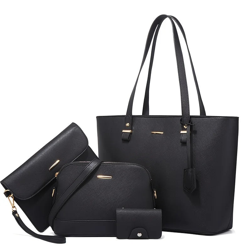 Juego de 4 bolsos modernos de cuero