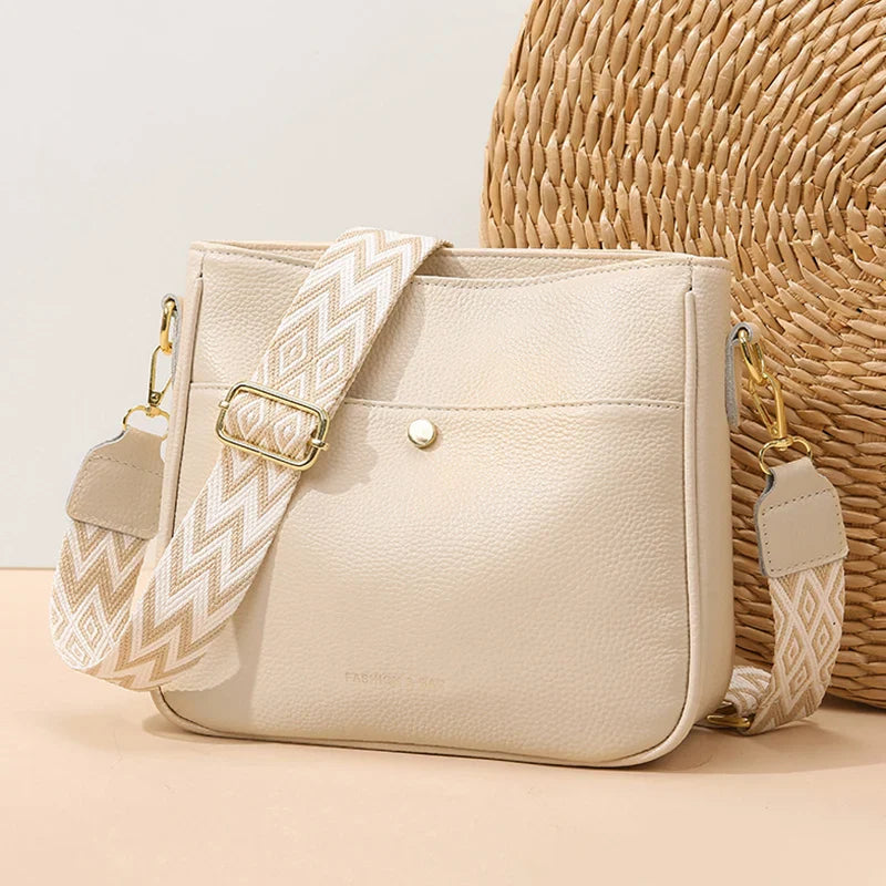 Bolso de hombro de piel de vaca diseño de lujo