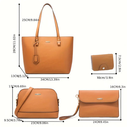 Juego de 4 bolsos modernos de cuero