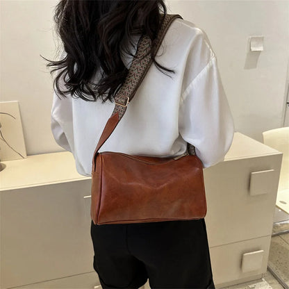 Elegante bolso Boston vintage de piel sintética: bandolera de moda