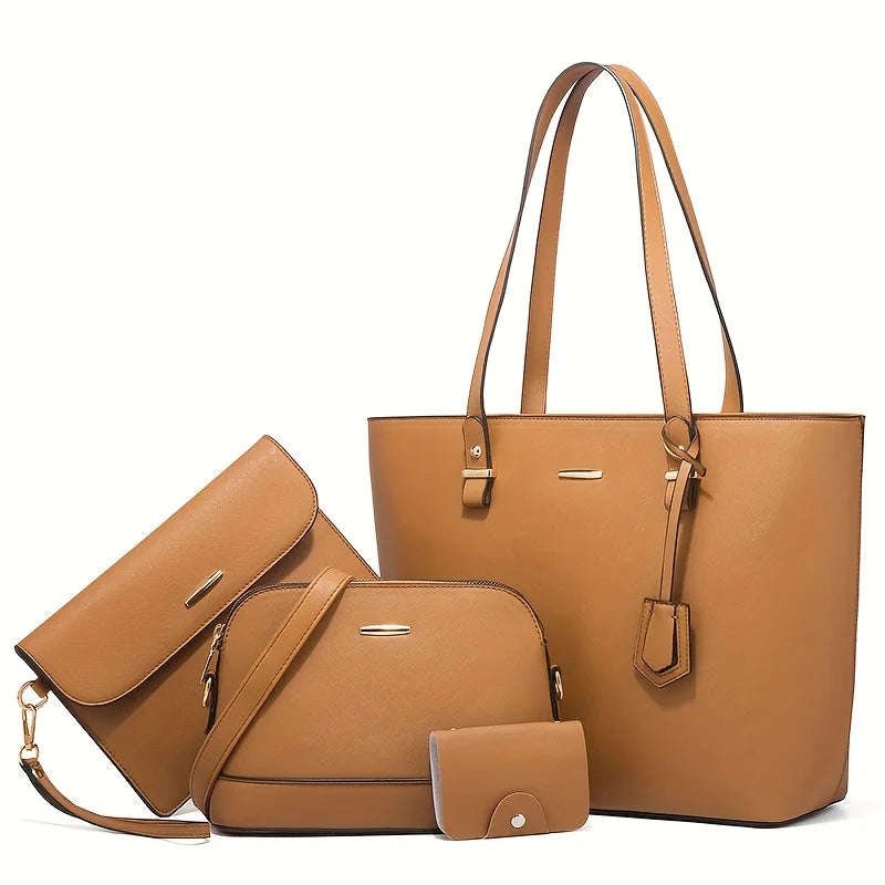 Juego de 4 bolsos modernos de cuero