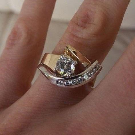 Anillo vintage de oro y plata