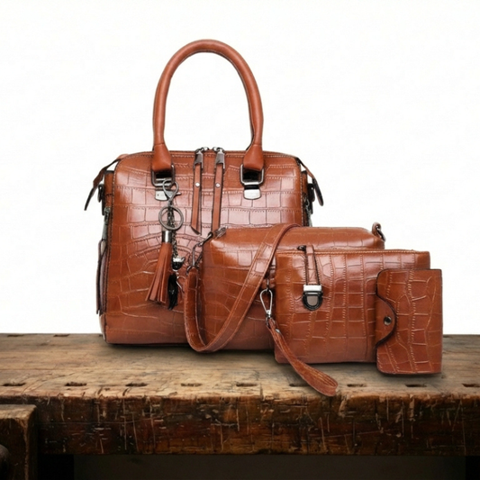 Evelyn - Conjunto de 4 bolsos de cuero Elegancia cotidiana