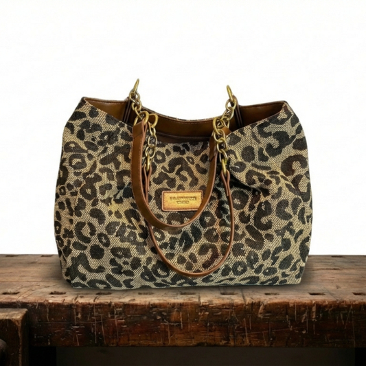 Olivia - Bolso de lona de leopardo