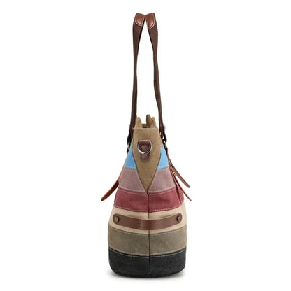Bolso de mano de piel de colores para mujer