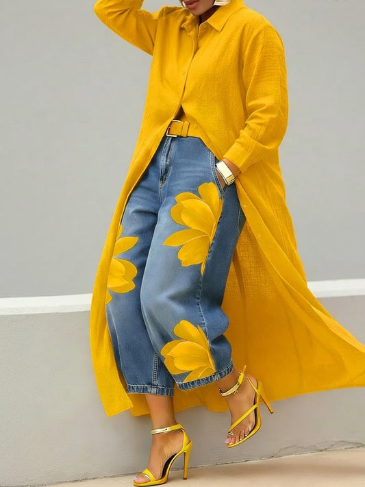 Valeria | Vestido camisero casual de lino y algodón para mujer